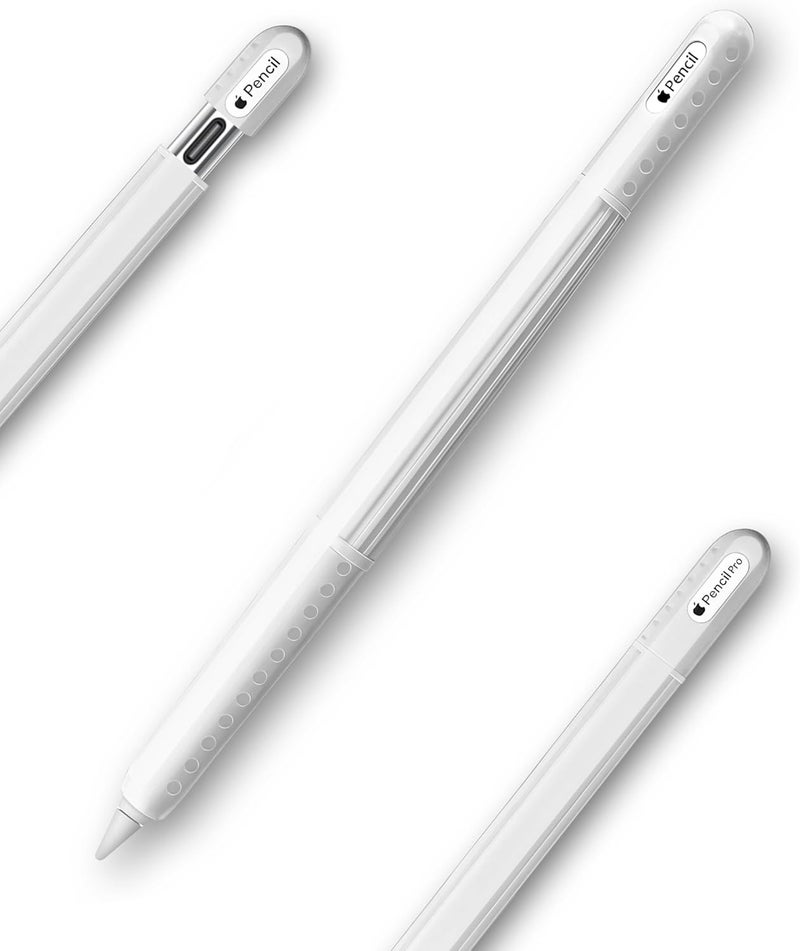 HoldFist Silicone Case Cover Skin Compatible with Apple Pencil (2nd Gen/Pro/USB-C) – Protective Sleeve, Comfortable Grip, Ergonomic Anti-Slip Design, Lightweight & Scratch-Resistant (White) - Image 1